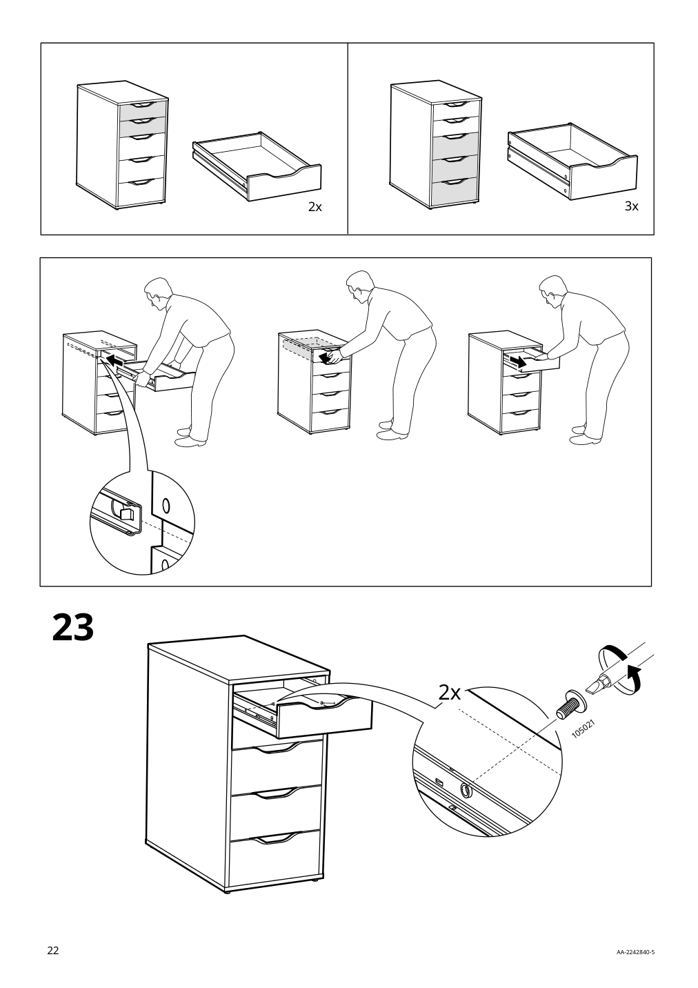 Assembly instructions for IKEA Alex drawer unit white | Page 22 - IKEA LAGKAPTEN / ALEX desk 994.319.82