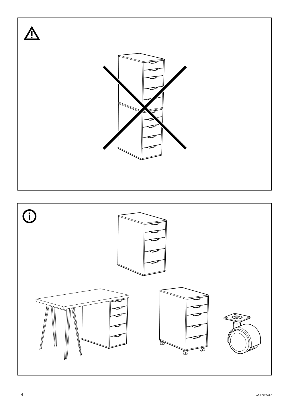 Assembly instructions for IKEA Alex drawer unit white | Page 4 - IKEA MITTCIRKEL / ALEX desk 495.086.86