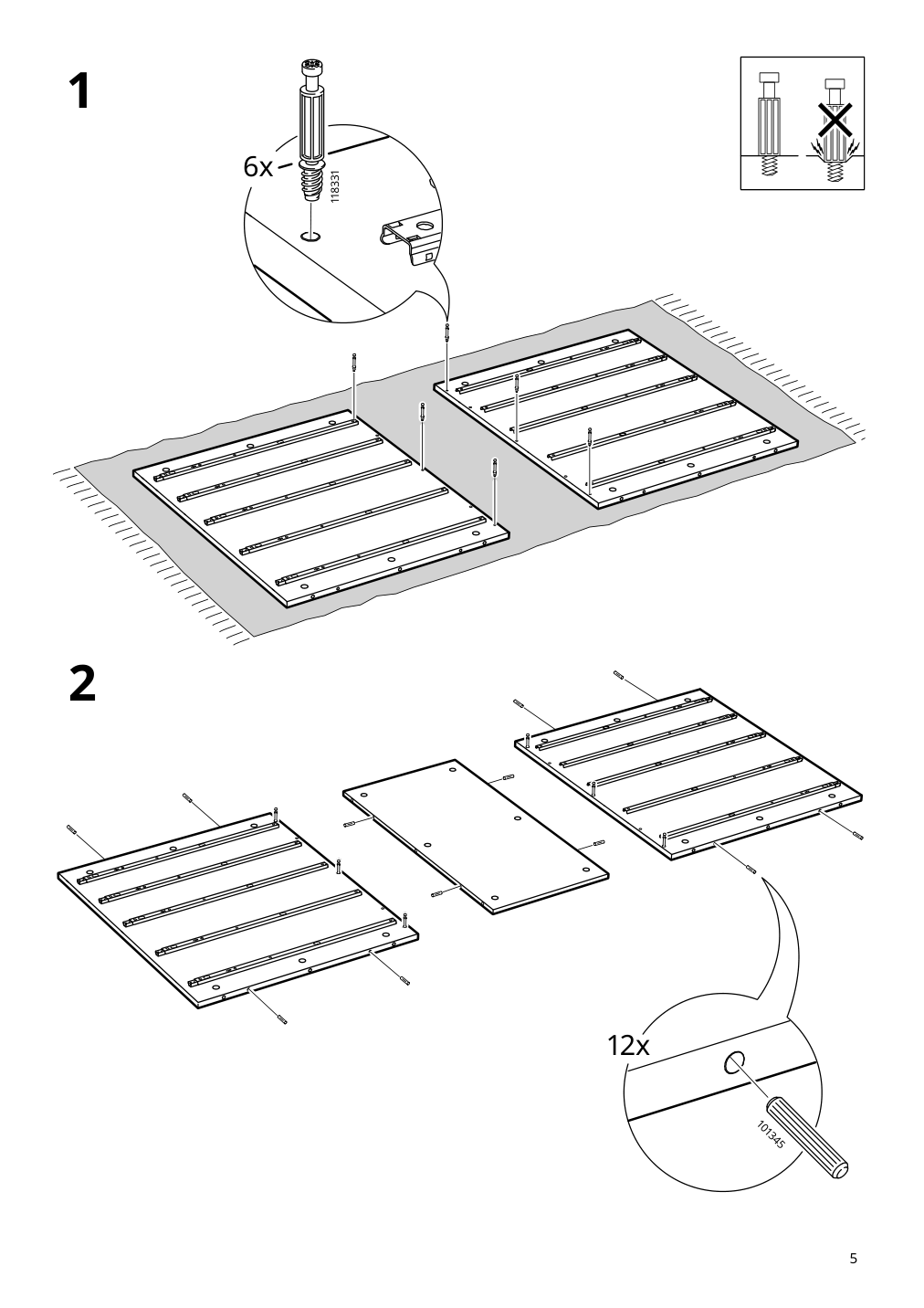 Assembly instructions for IKEA Alex drawer unit white | Page 5 - IKEA MITTCIRKEL / ALEX desk 495.086.86