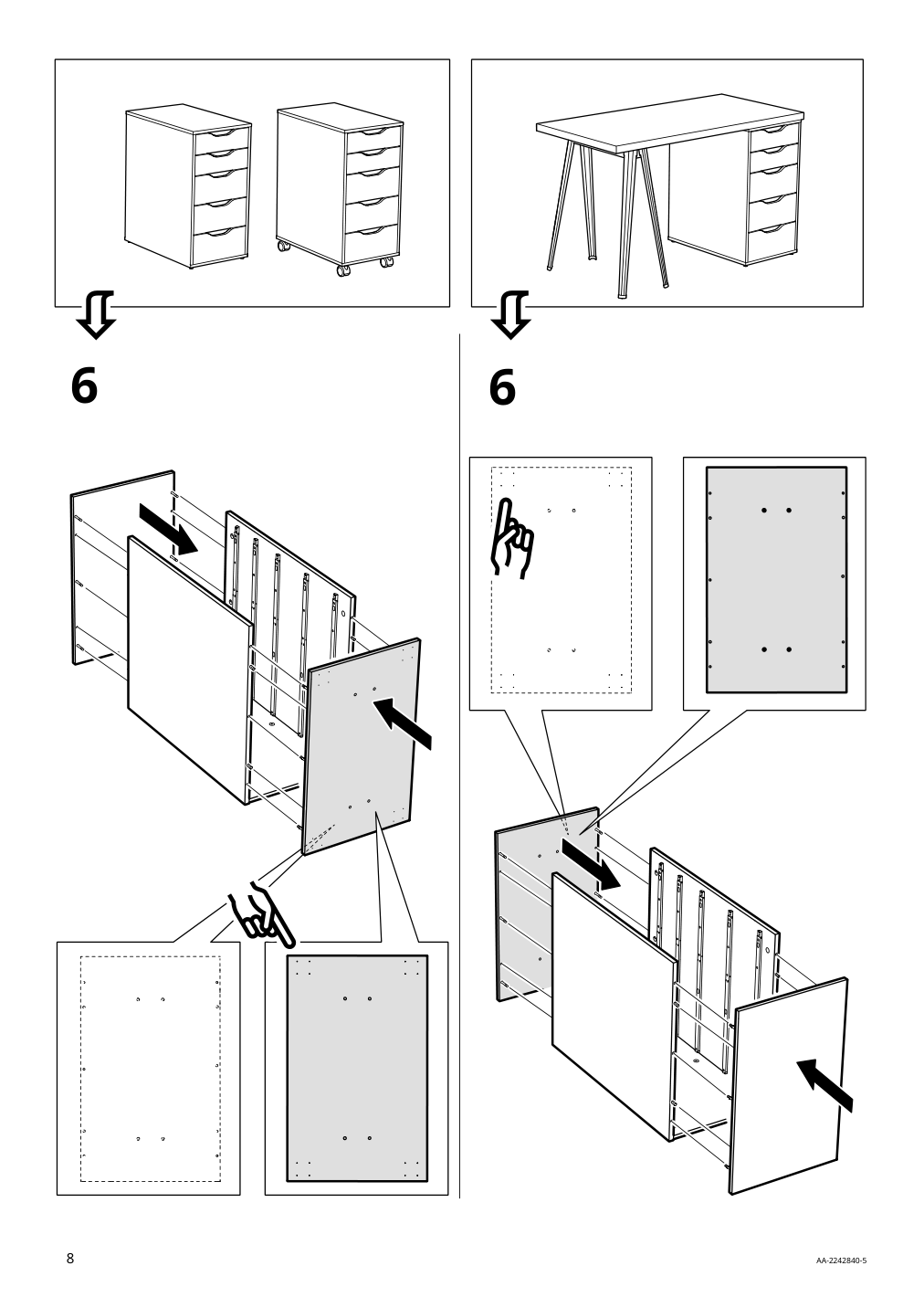 Assembly instructions for IKEA Alex drawer unit white | Page 8 - IKEA LAGKAPTEN / ALEX desk 995.084.10