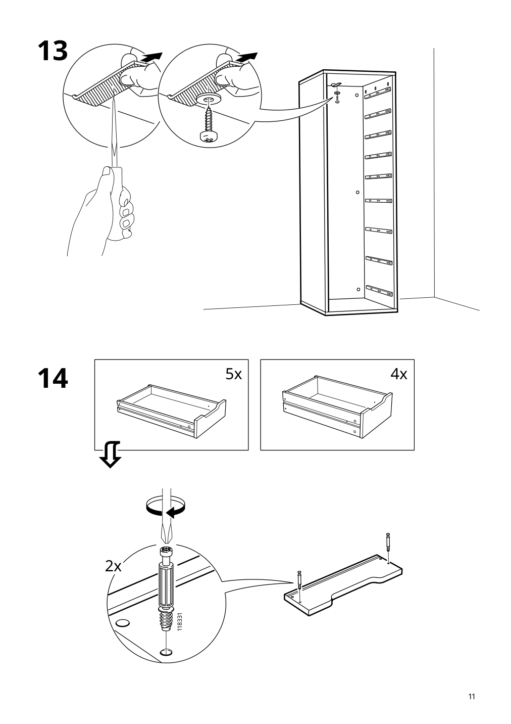 Assembly instructions for IKEA Alex drawer unit with 9 drawers white | Page 11 - IKEA ALEX drawer unit with 9 drawers 904.861.39