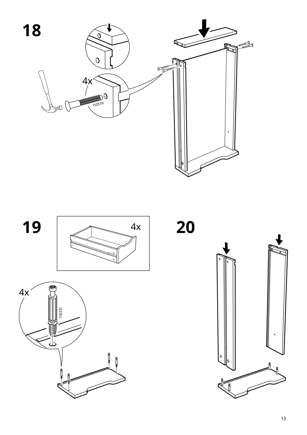 Assembly instructions for IKEA Alex drawer unit with 9 drawers white | Page 13 - IKEA ALEX drawer unit with 9 drawers 904.861.39