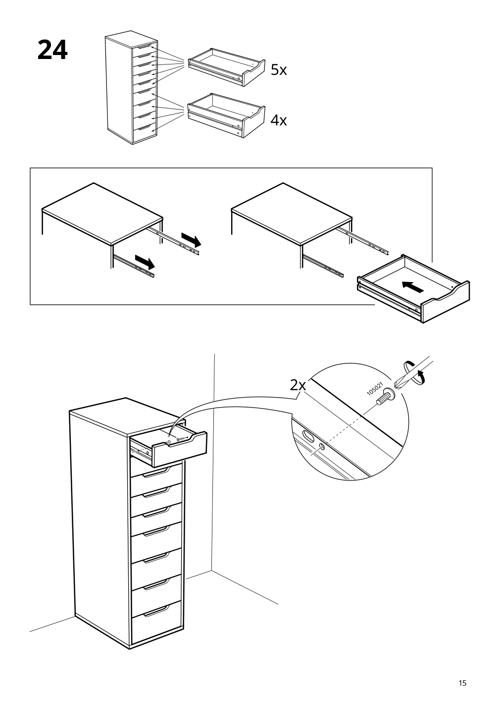 Assembly instructions for IKEA Alex drawer unit with 9 drawers white | Page 15 - IKEA ALEX drawer unit with 9 drawers 904.861.39