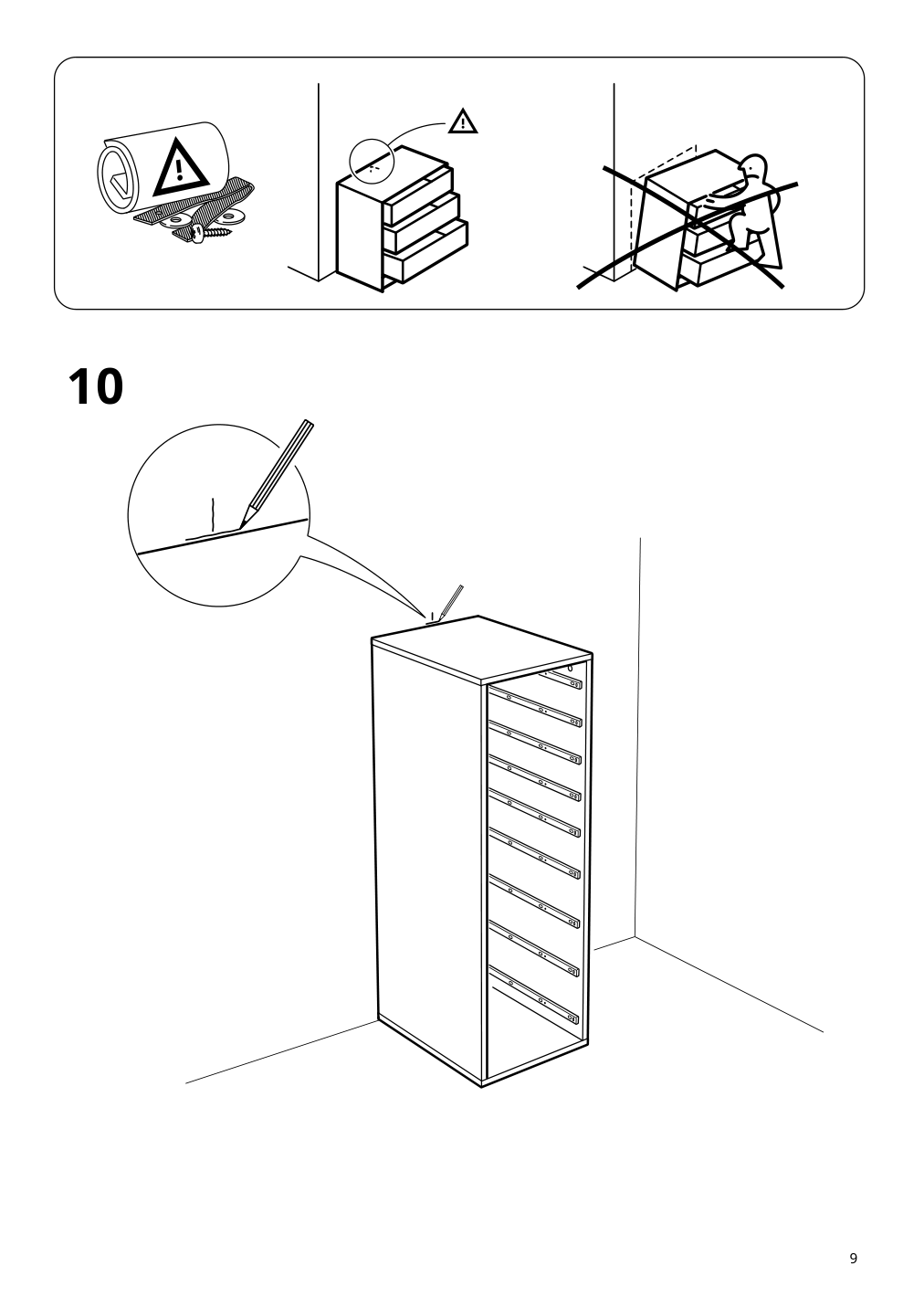 Assembly instructions for IKEA Alex drawer unit with 9 drawers white | Page 9 - IKEA ALEX drawer unit with 9 drawers 904.861.39