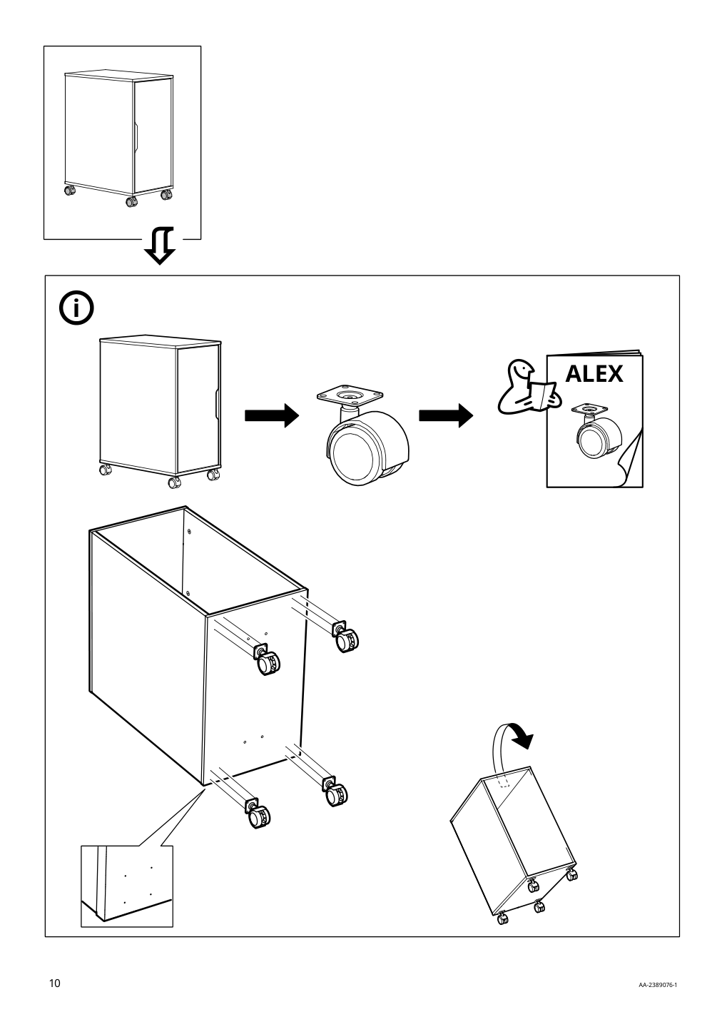 Assembly instructions for IKEA Alex storage unit white | Page 10 - IKEA MITTCIRKEL / ALEX desk 895.217.18