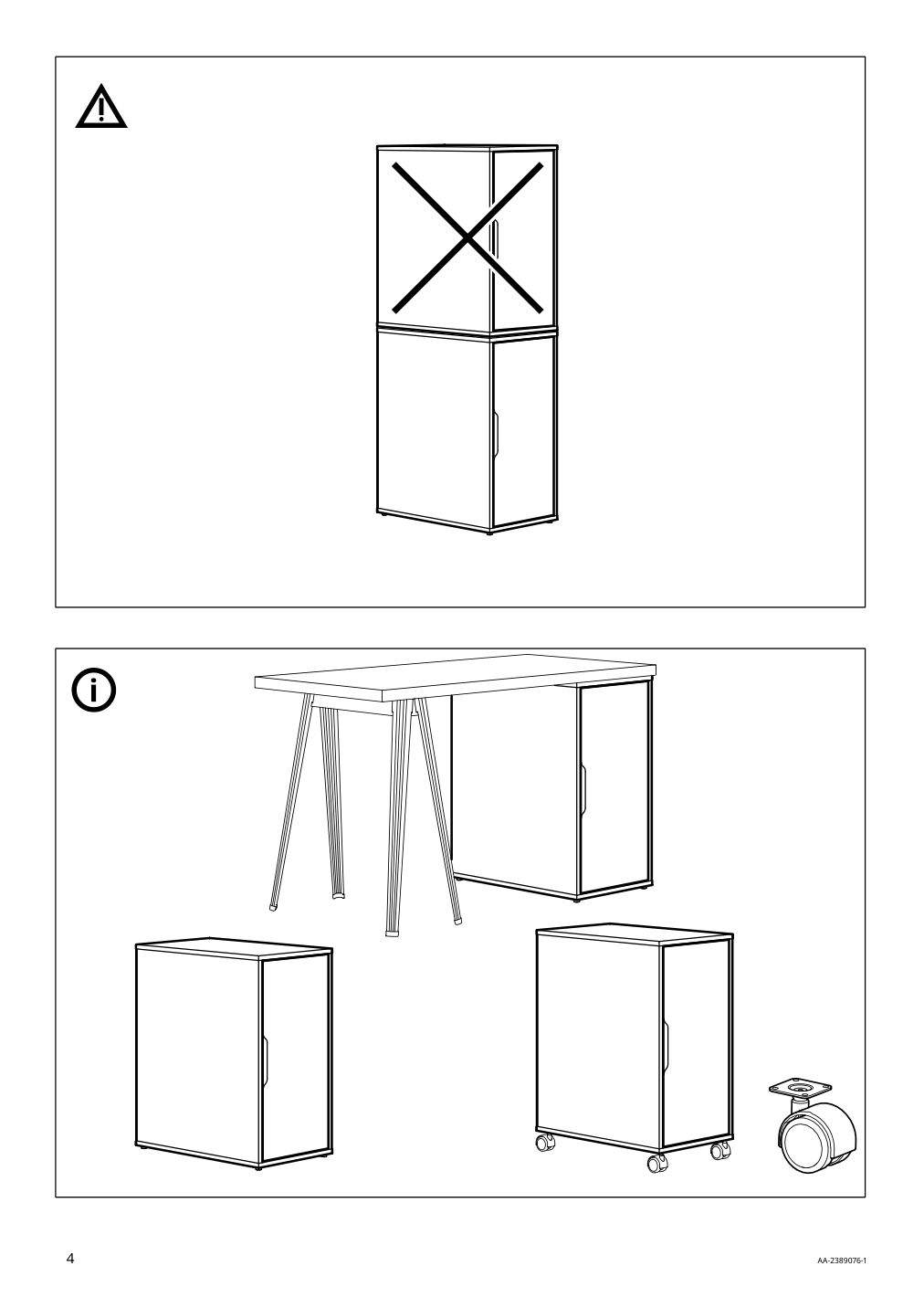 Assembly instructions for IKEA Alex storage unit white | Page 4 - IKEA MITTCIRKEL / ALEX desk 895.217.18