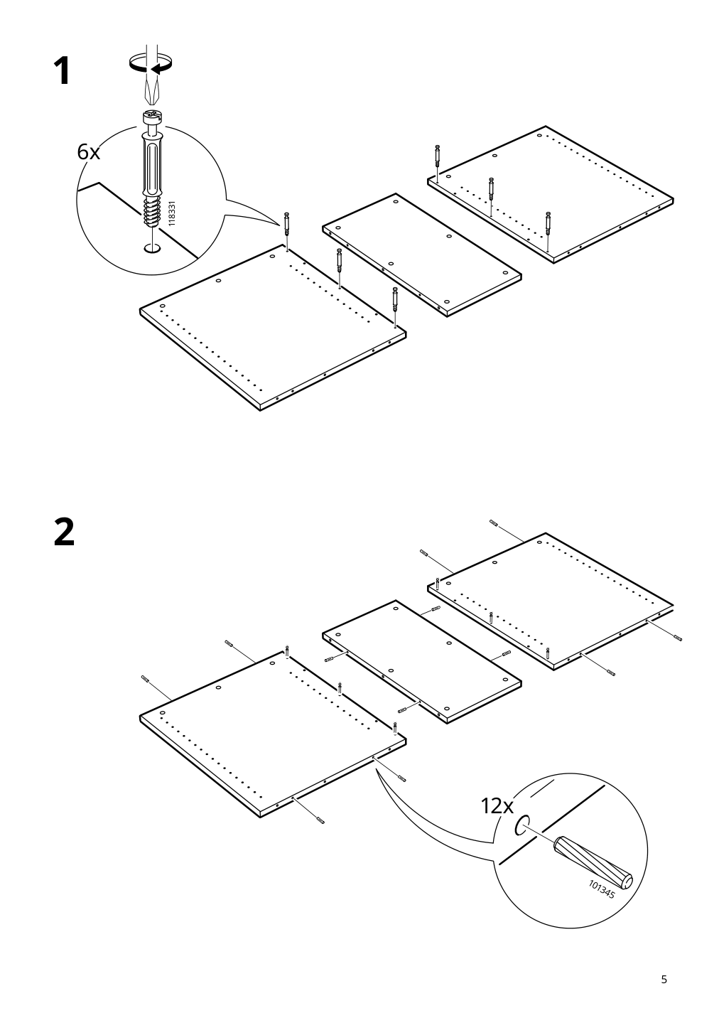 Assembly instructions for IKEA Alex storage unit white | Page 5 - IKEA MITTCIRKEL / ALEX desk 895.217.18