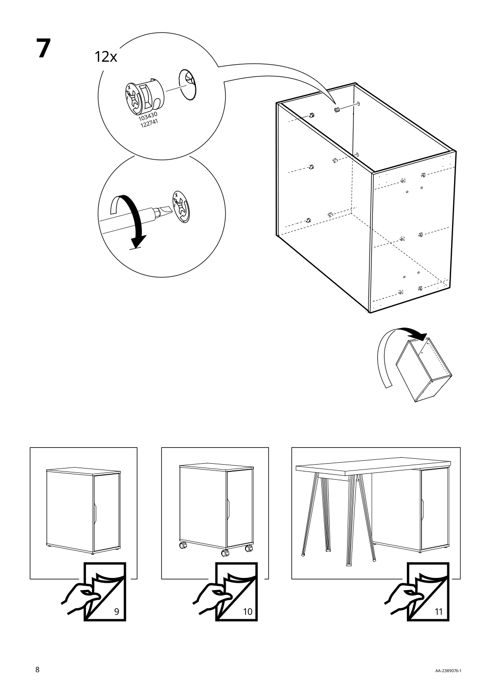 Assembly instructions for IKEA Alex storage unit white | Page 8 - IKEA MITTCIRKEL / ALEX desk 895.217.18