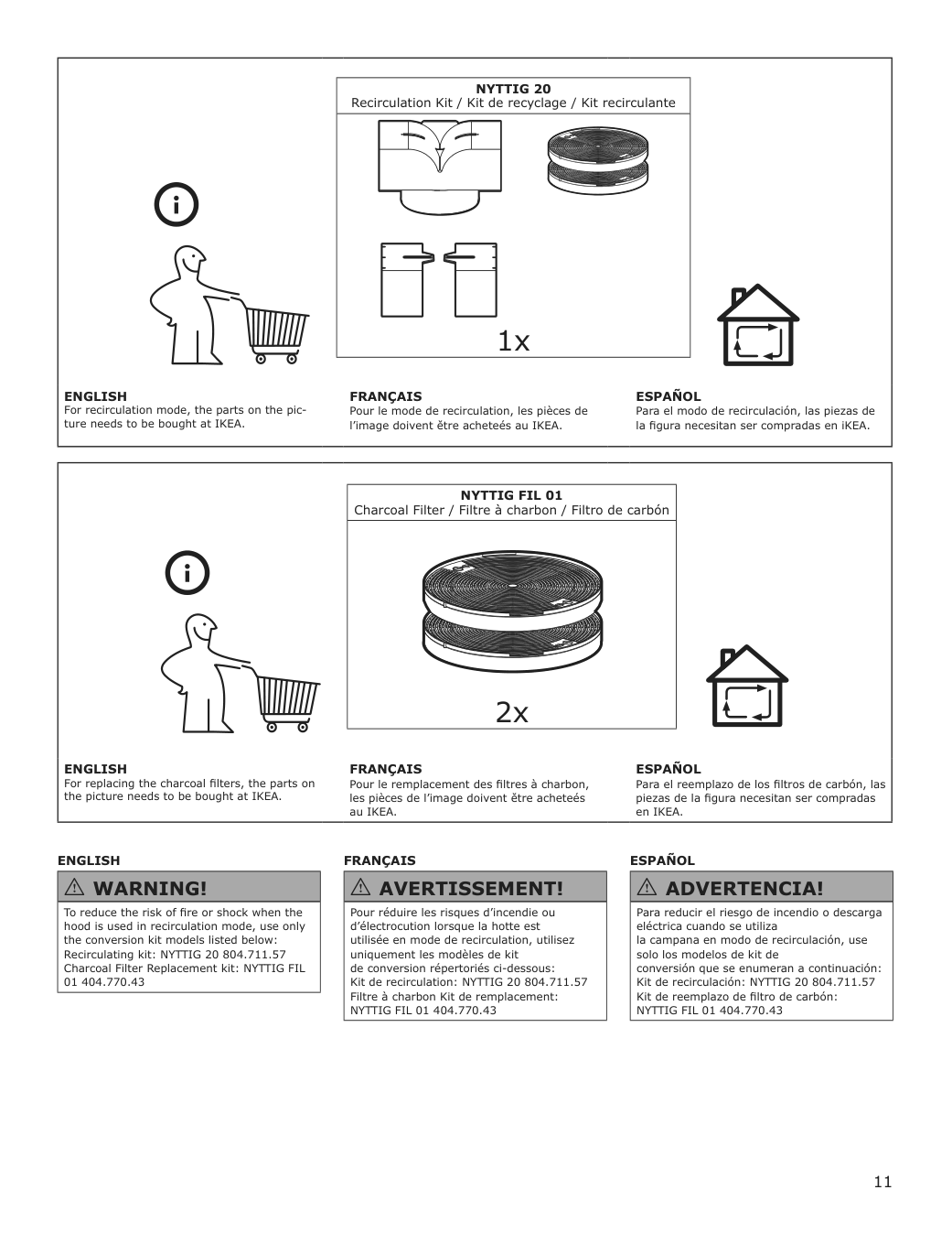 Assembly instructions for IKEA Allmaenbildad wall mounted range hood stainless steel | Page 11 - IKEA ALLMÄNBILDAD wall mounted range hood 704.621.44