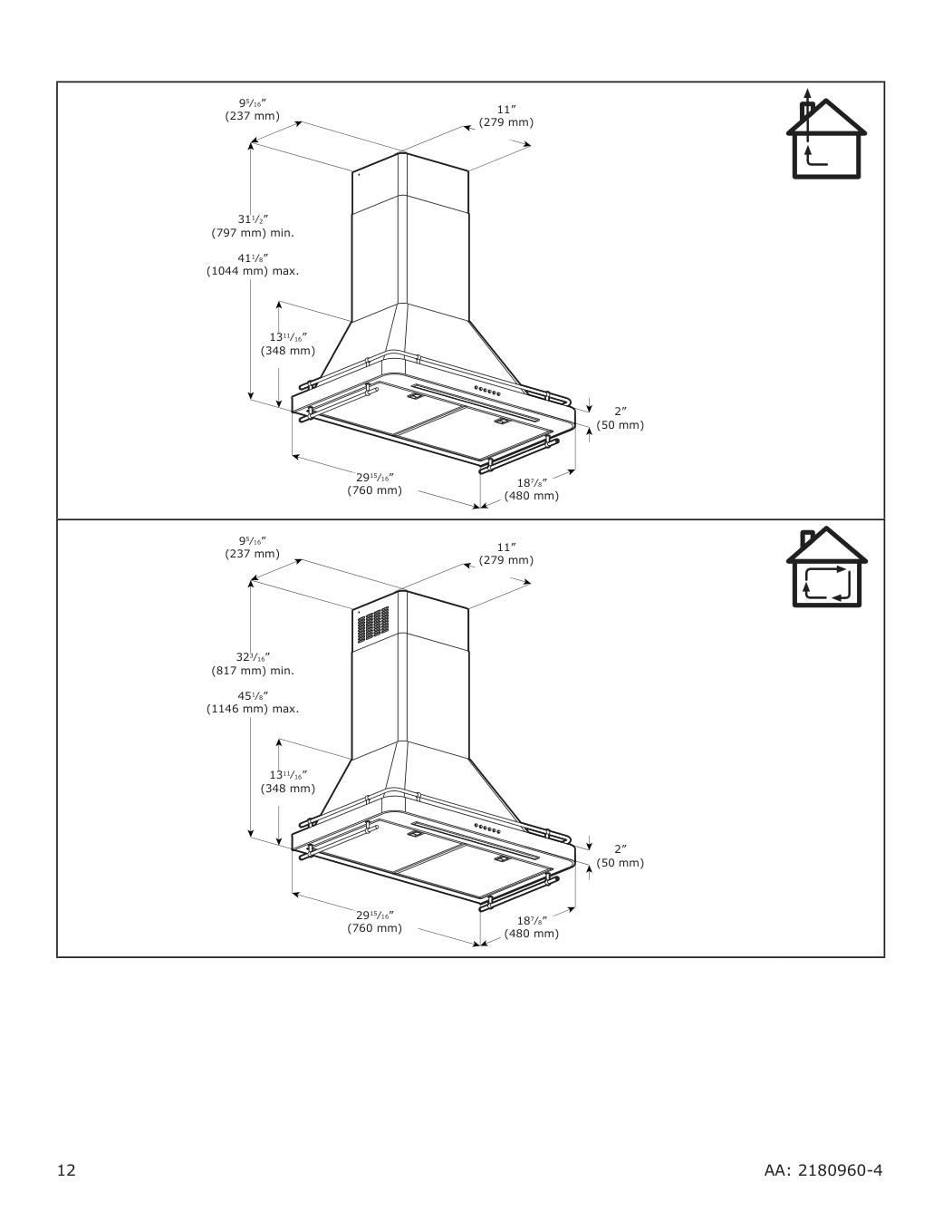 Assembly instructions for IKEA Allmaenbildad wall mounted range hood stainless steel | Page 12 - IKEA ALLMÄNBILDAD wall mounted range hood 704.621.44