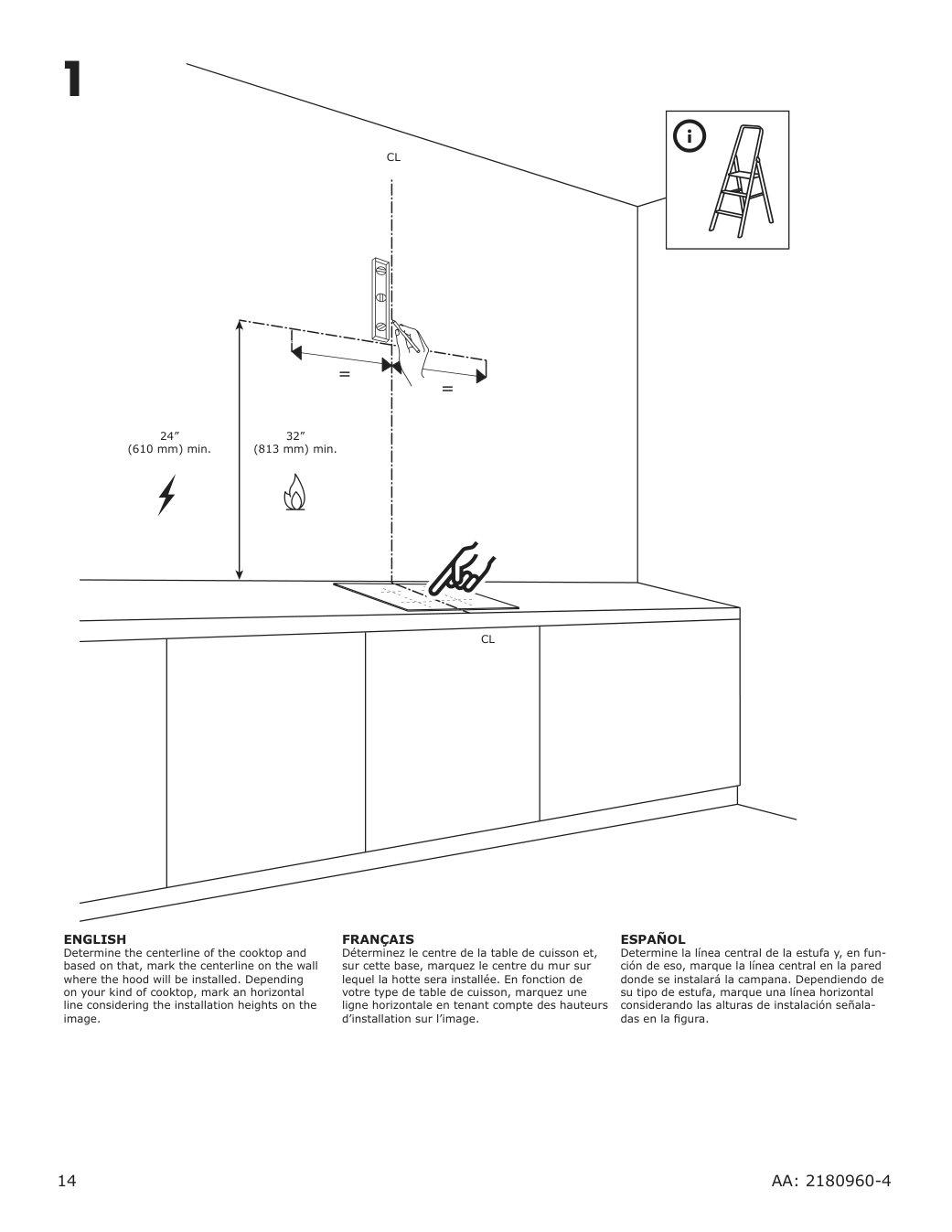 Assembly instructions for IKEA Allmaenbildad wall mounted range hood stainless steel | Page 14 - IKEA ALLMÄNBILDAD wall mounted range hood 704.621.44