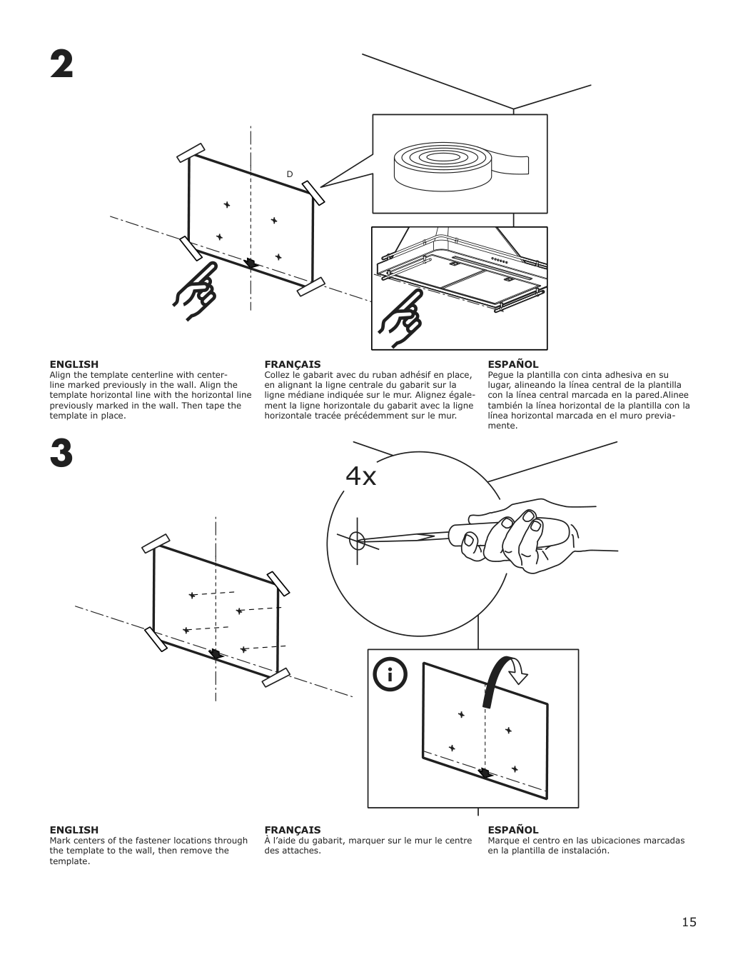 Assembly instructions for IKEA Allmaenbildad wall mounted range hood stainless steel | Page 15 - IKEA ALLMÄNBILDAD wall mounted range hood 704.621.44