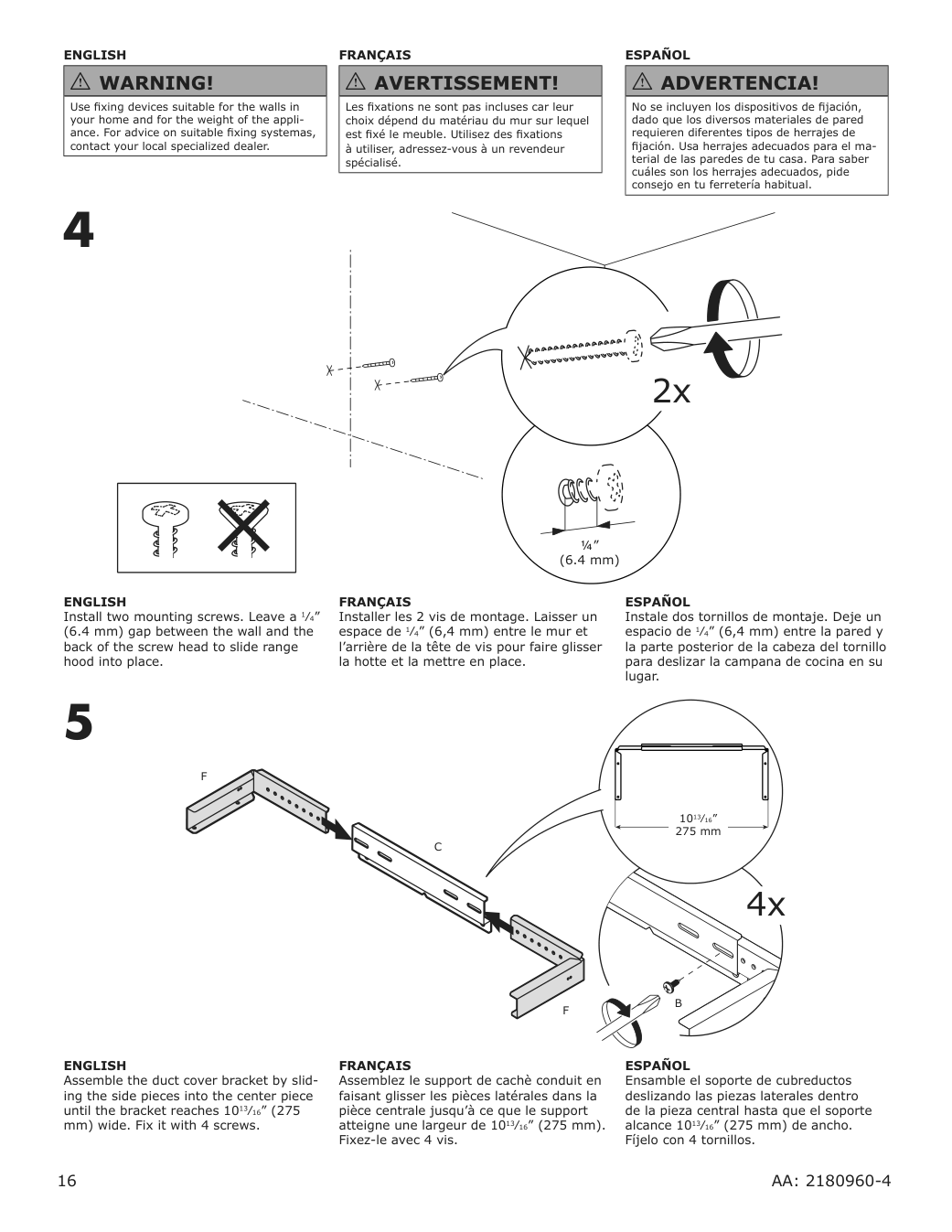 Assembly instructions for IKEA Allmaenbildad wall mounted range hood stainless steel | Page 16 - IKEA ALLMÄNBILDAD wall mounted range hood 704.621.44