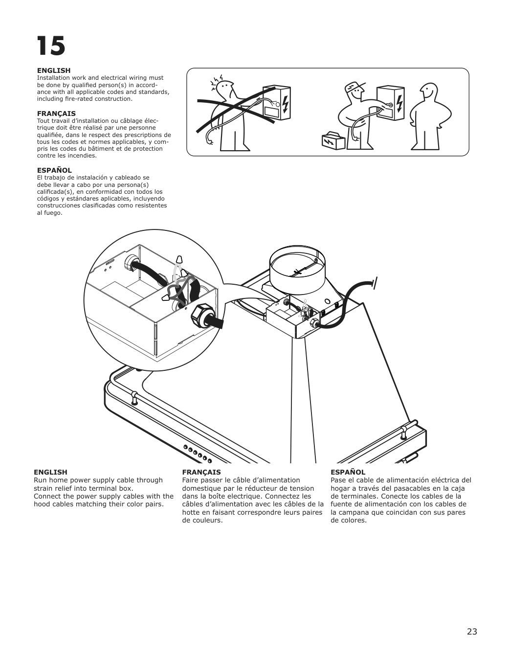 Assembly instructions for IKEA Allmaenbildad wall mounted range hood stainless steel | Page 23 - IKEA ALLMÄNBILDAD wall mounted range hood 704.621.44