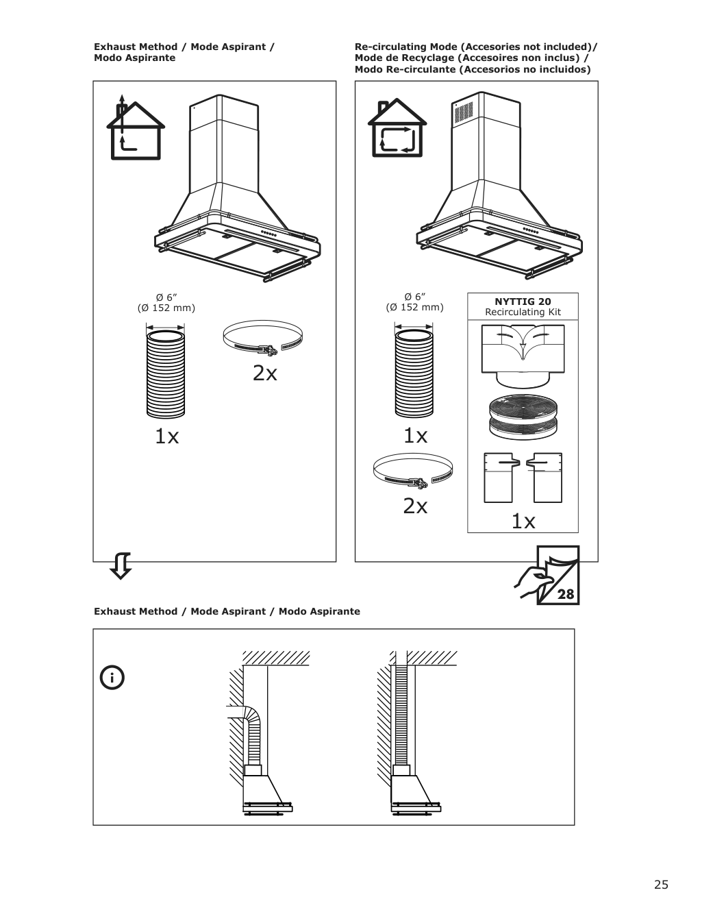 Assembly instructions for IKEA Allmaenbildad wall mounted range hood stainless steel | Page 25 - IKEA ALLMÄNBILDAD wall mounted range hood 704.621.44