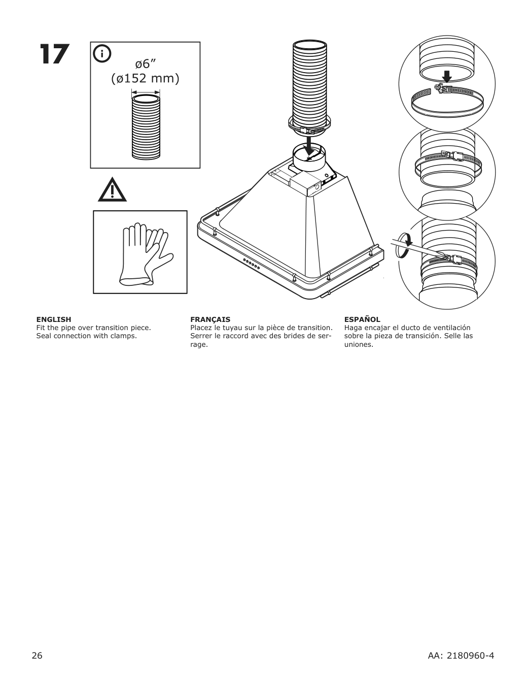 Assembly instructions for IKEA Allmaenbildad wall mounted range hood stainless steel | Page 26 - IKEA ALLMÄNBILDAD wall mounted range hood 704.621.44