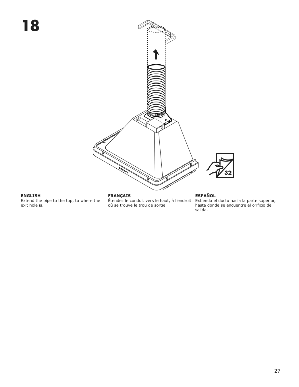 Assembly instructions for IKEA Allmaenbildad wall mounted range hood stainless steel | Page 27 - IKEA ALLMÄNBILDAD wall mounted range hood 704.621.44