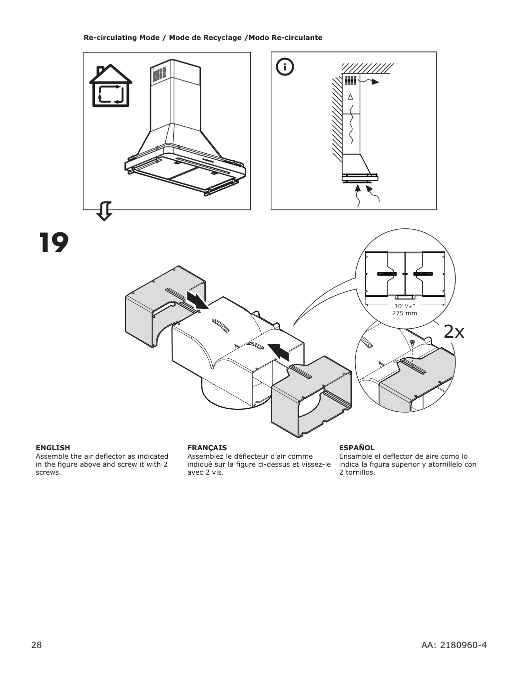 Assembly instructions for IKEA Allmaenbildad wall mounted range hood stainless steel | Page 28 - IKEA ALLMÄNBILDAD wall mounted range hood 704.621.44