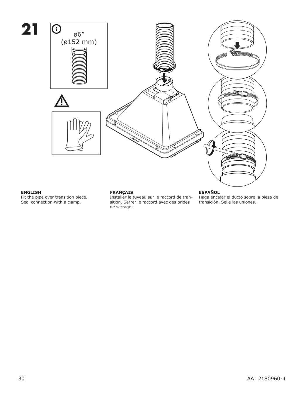 Assembly instructions for IKEA Allmaenbildad wall mounted range hood stainless steel | Page 30 - IKEA ALLMÄNBILDAD wall mounted range hood 704.621.44