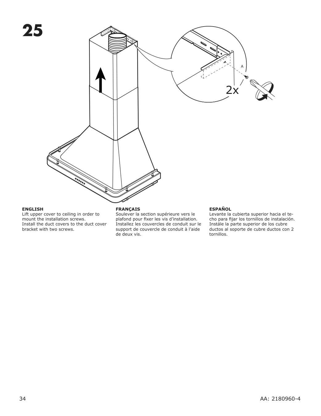 Assembly instructions for IKEA Allmaenbildad wall mounted range hood stainless steel | Page 34 - IKEA ALLMÄNBILDAD wall mounted range hood 704.621.44