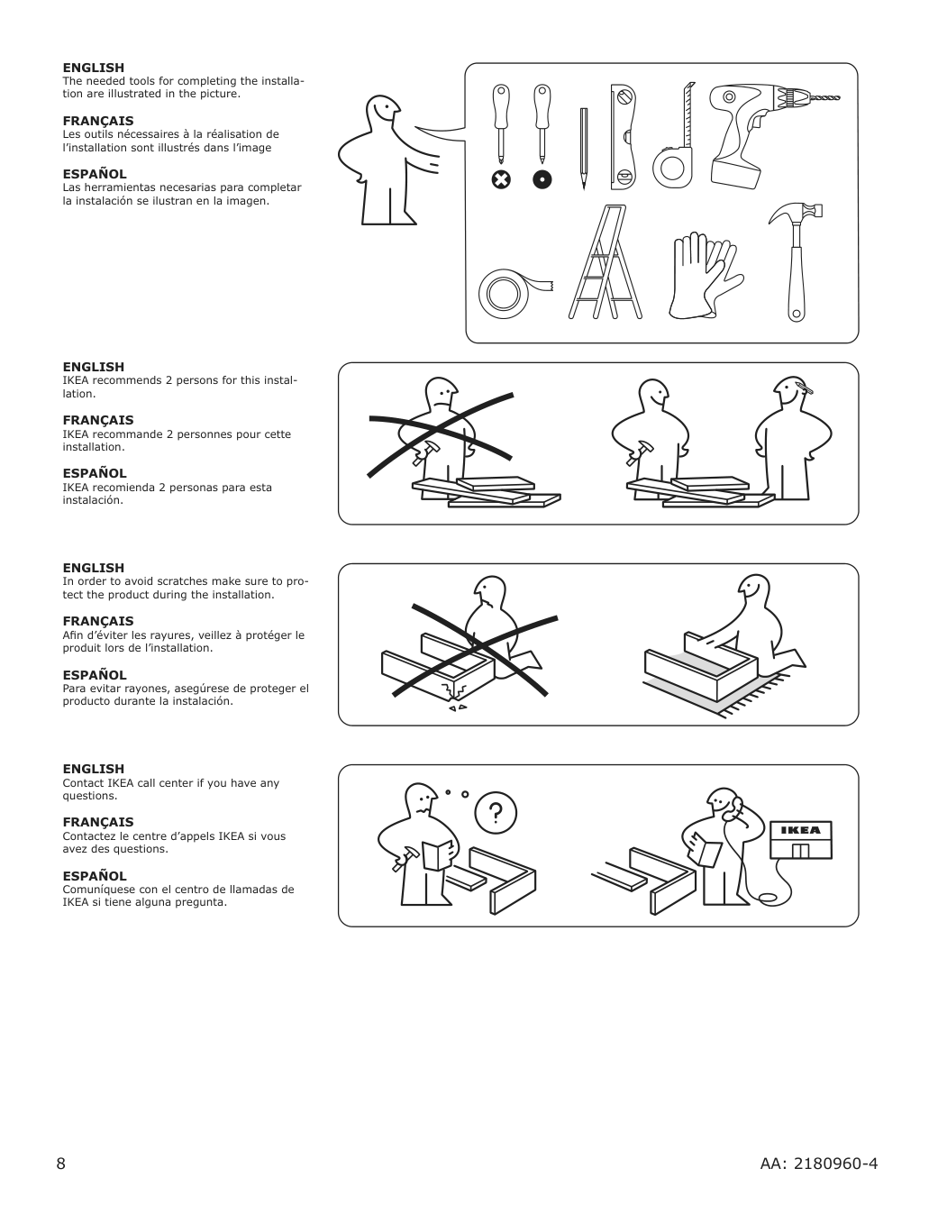 Assembly instructions for IKEA Allmaenbildad wall mounted range hood stainless steel | Page 8 - IKEA ALLMÄNBILDAD wall mounted range hood 704.621.44