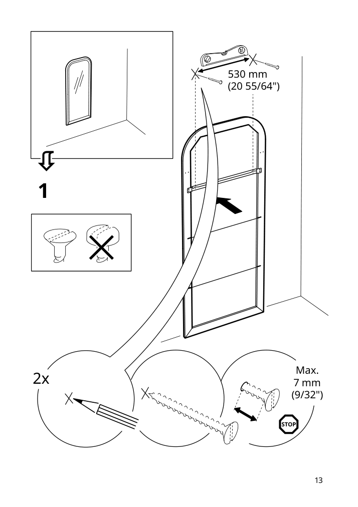 Assembly instructions for IKEA Almaroed mirror black | Page 13 - IKEA ALMARÖD mirror 004.591.35