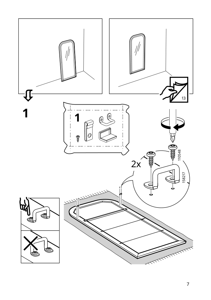 Assembly instructions for IKEA Almaroed mirror black | Page 7 - IKEA ALMARÖD mirror 004.591.35