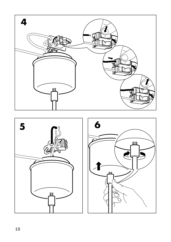 Assembly instructions for IKEA Anropa pendant lamp brass color | Page 10 - IKEA ANROPA pendant lamp 605.183.30