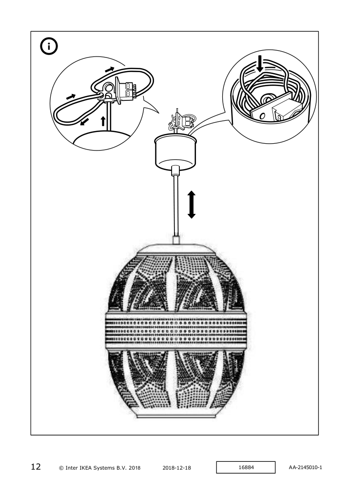 Assembly instructions for IKEA Anropa pendant lamp brass color | Page 12 - IKEA ANROPA pendant lamp 605.183.30