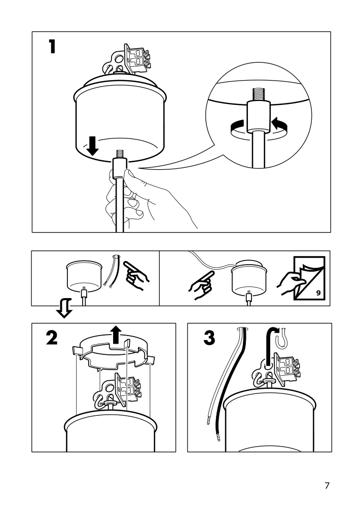 Assembly instructions for IKEA Anropa pendant lamp brass color | Page 7 - IKEA ANROPA pendant lamp 605.183.30