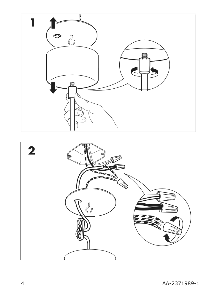 Assembly instructions for IKEA Anropa pendant lamp brass color | Page 4 - IKEA ANROPA pendant lamp 605.183.30