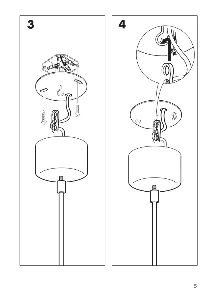 Assembly instructions for IKEA Anropa pendant lamp brass color | Page 5 - IKEA ANROPA pendant lamp 605.183.30