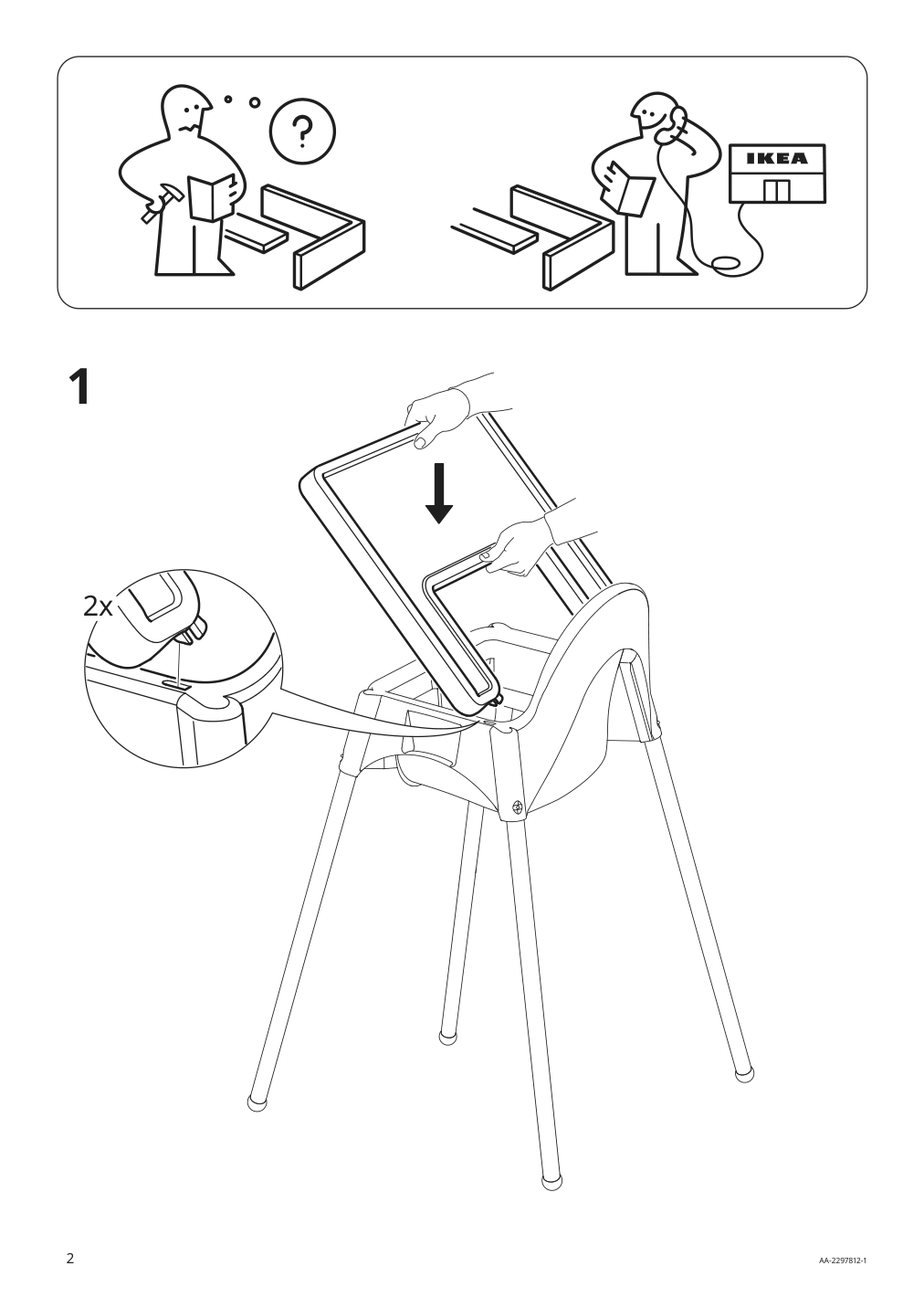 Assembly instructions for IKEA Antilop high chair tray white | Page 2 - IKEA ANTILOP high chair tray 400.760.93