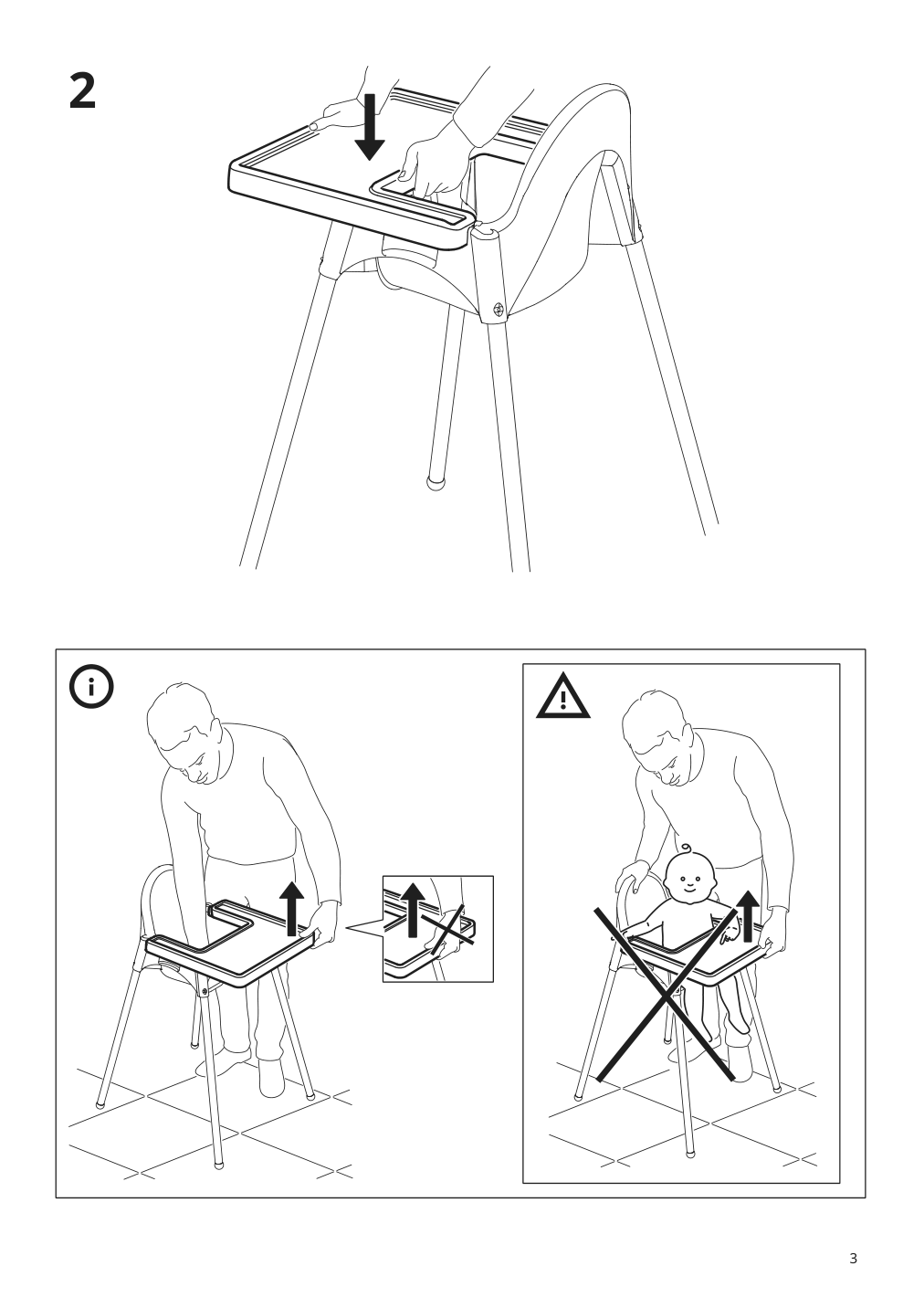 Assembly instructions for IKEA Antilop high chair tray white | Page 3 - IKEA ANTILOP high chair tray 400.760.93