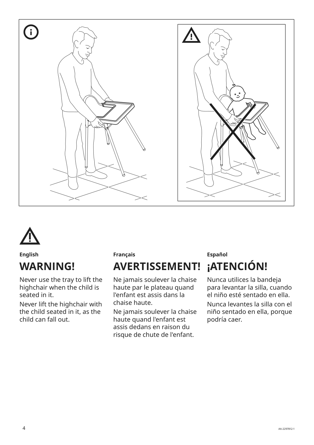 Assembly instructions for IKEA Antilop high chair tray white | Page 4 - IKEA ANTILOP high chair tray 400.760.93