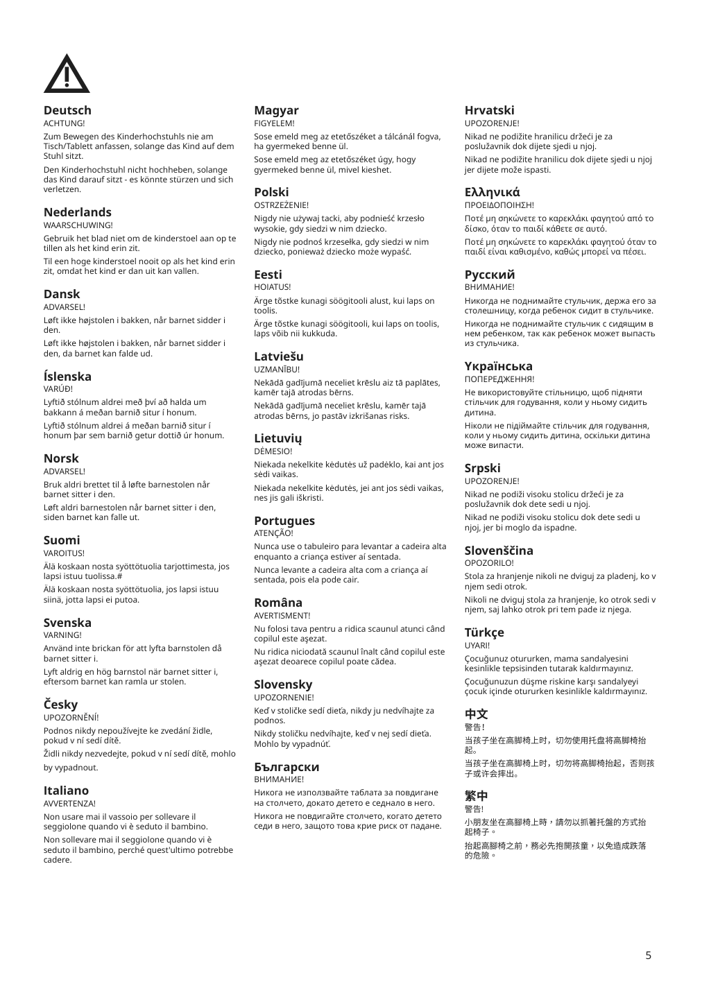 Assembly instructions for IKEA Antilop high chair tray white | Page 5 - IKEA ANTILOP high chair tray 400.760.93