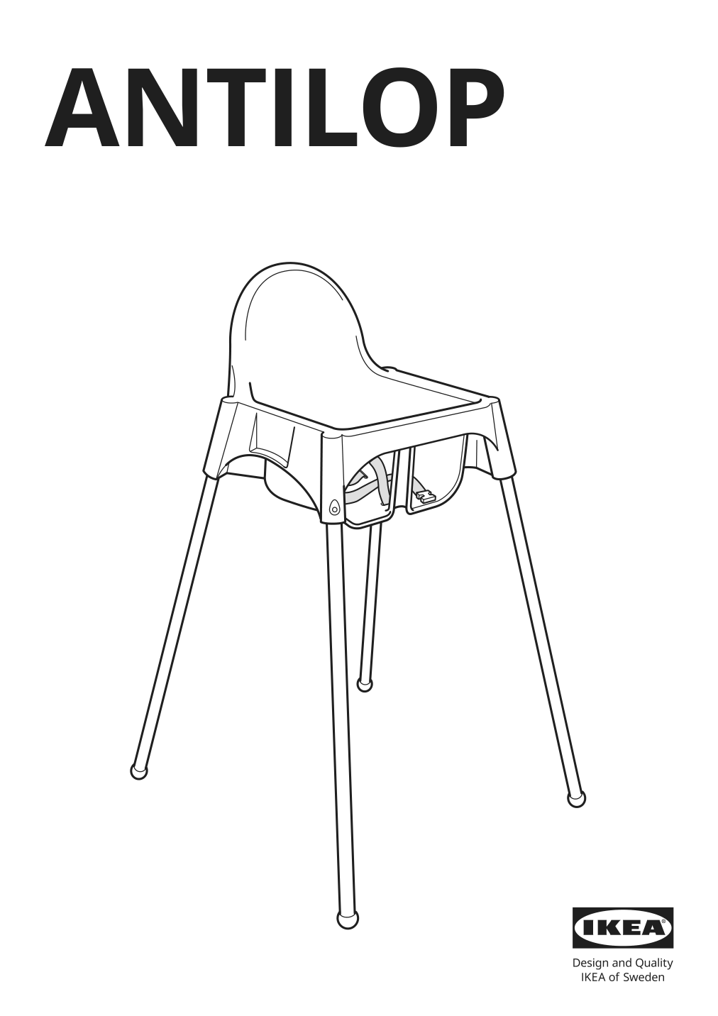 Assembly instructions for IKEA Antilop seat shell for high chair white | Page 1 - IKEA ANTILOP high chair with safety belt 890.417.09