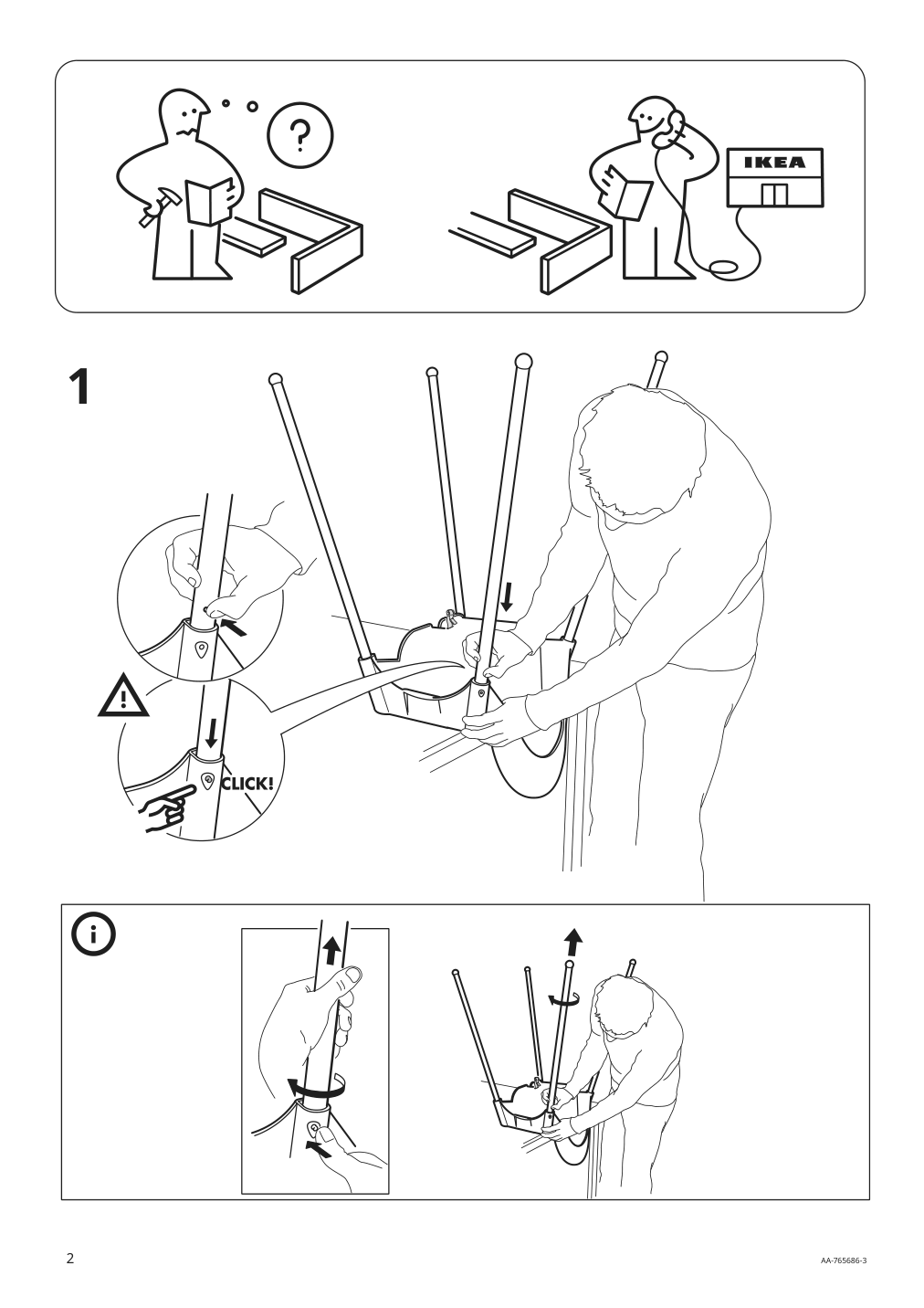 Assembly instructions for IKEA Antilop seat shell for high chair white | Page 2 - IKEA ANTILOP high chair with safety belt 890.417.09