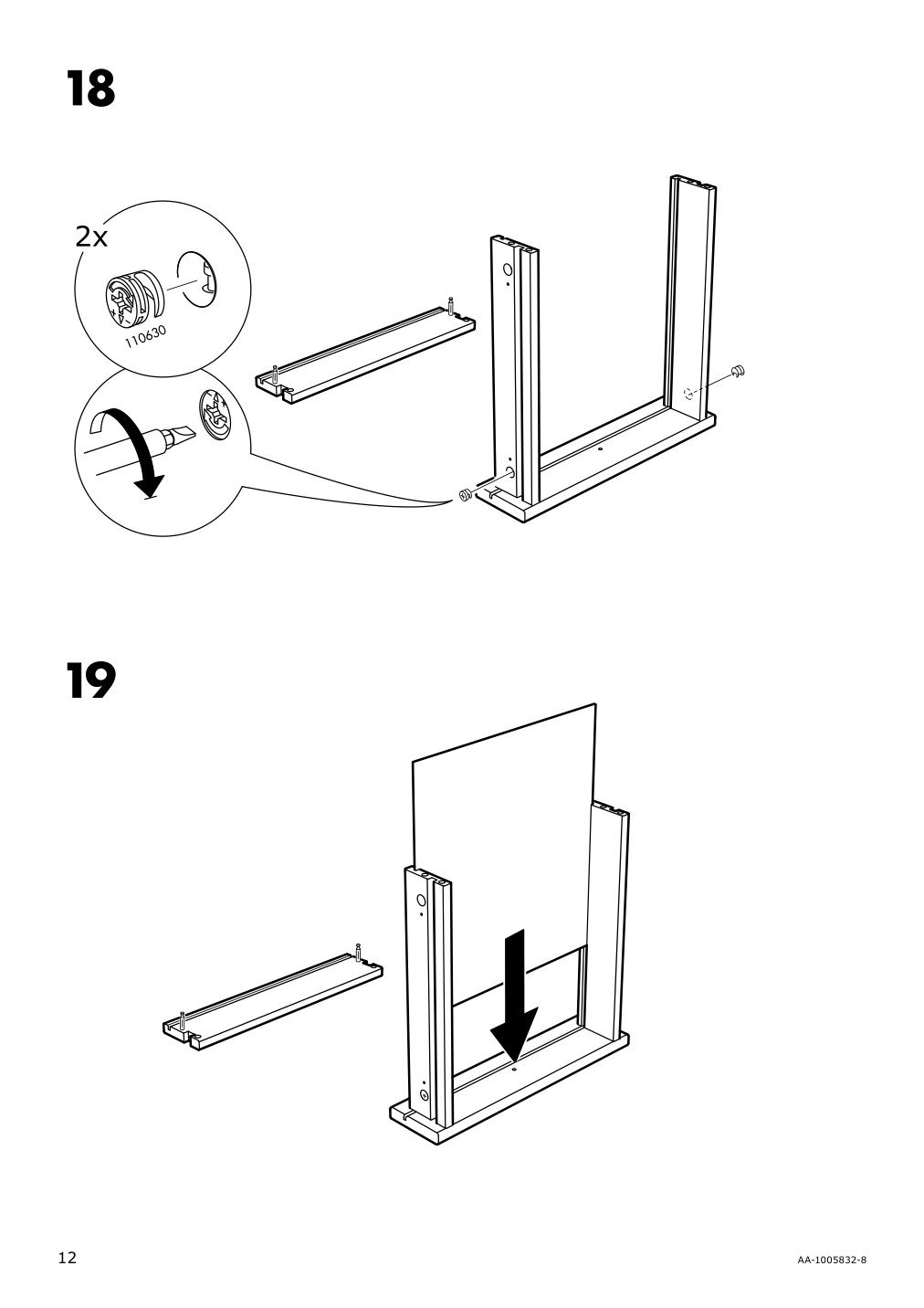 Assembly instructions for IKEA Arkelstorp coffee table black | Page 12 - IKEA ARKELSTORP coffee table 302.608.07