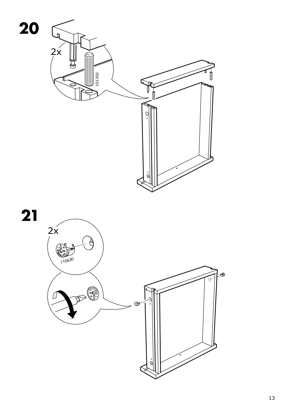 Assembly instructions for IKEA Arkelstorp coffee table black | Page 13 - IKEA ARKELSTORP coffee table 302.608.07