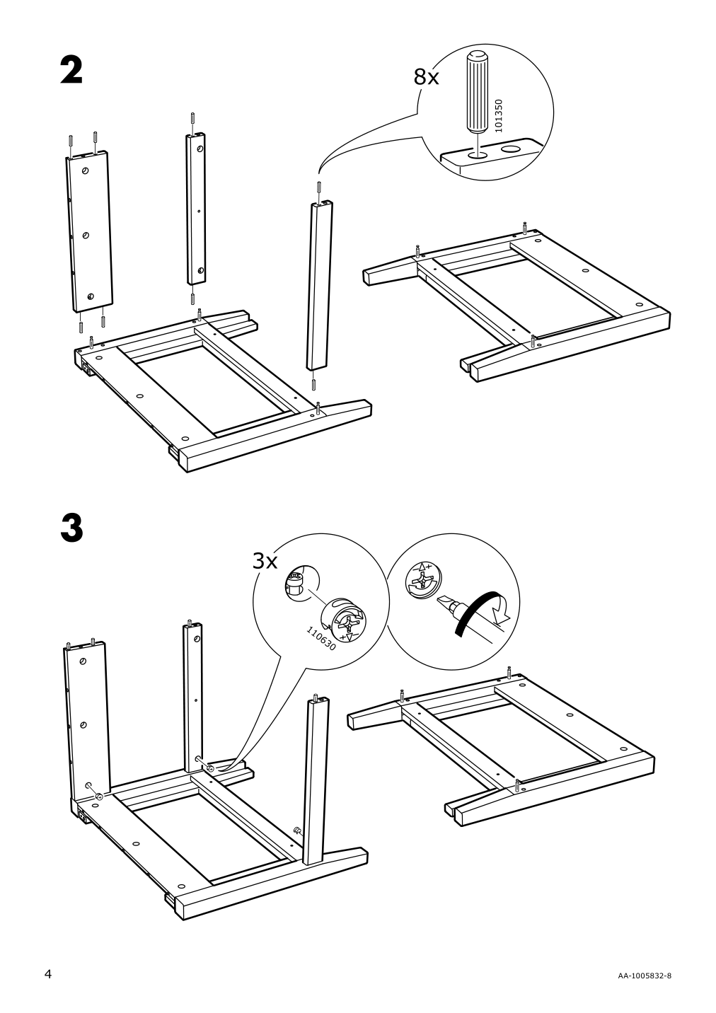 Assembly instructions for IKEA Arkelstorp coffee table black | Page 4 - IKEA ARKELSTORP coffee table 302.608.07