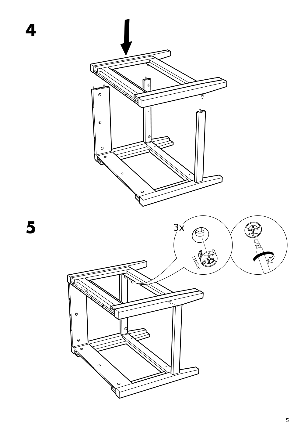 Assembly instructions for IKEA Arkelstorp coffee table black | Page 5 - IKEA ARKELSTORP coffee table 302.608.07