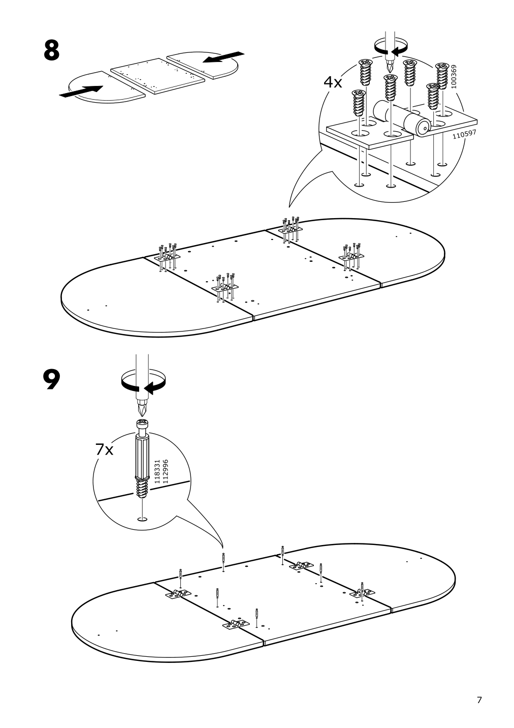 Assembly instructions for IKEA Arkelstorp coffee table black | Page 7 - IKEA ARKELSTORP coffee table 302.608.07