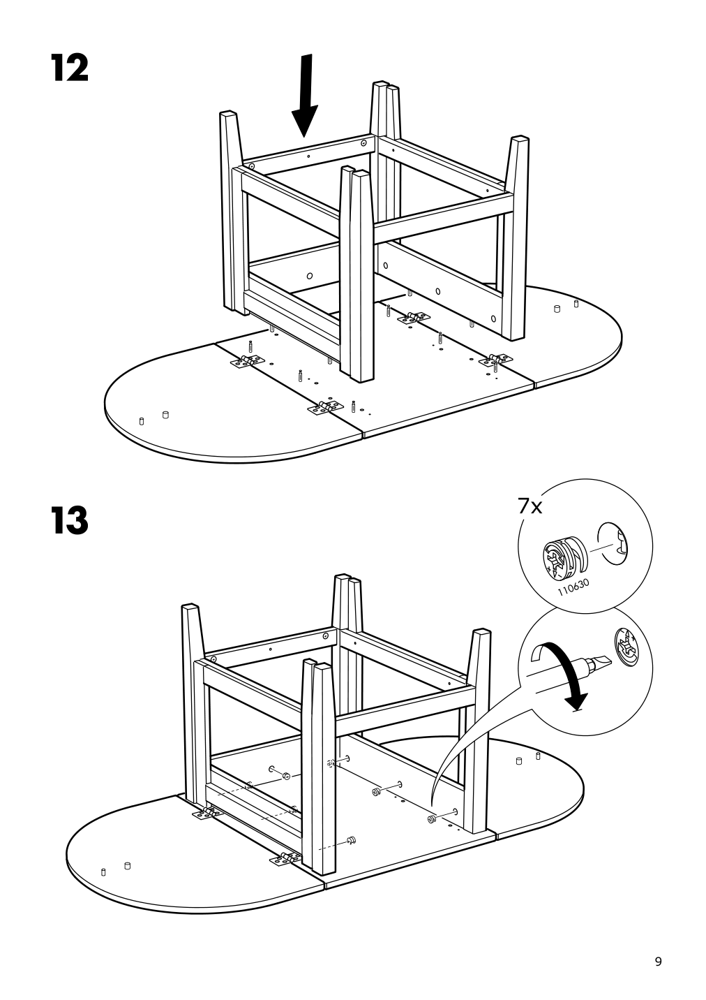 Assembly instructions for IKEA Arkelstorp coffee table black | Page 9 - IKEA ARKELSTORP coffee table 302.608.07