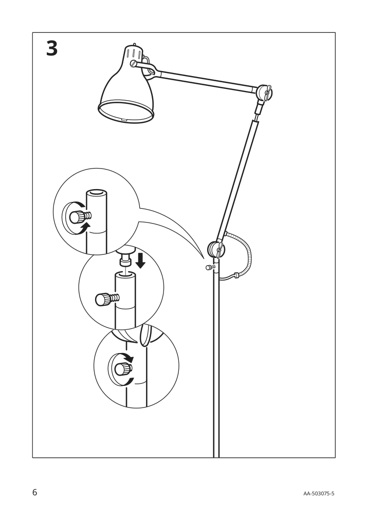 Assembly instructions for IKEA Aroed floor reading lamp turquoise | Page 6 - IKEA ARÖD floor/reading lamp 405.140.50