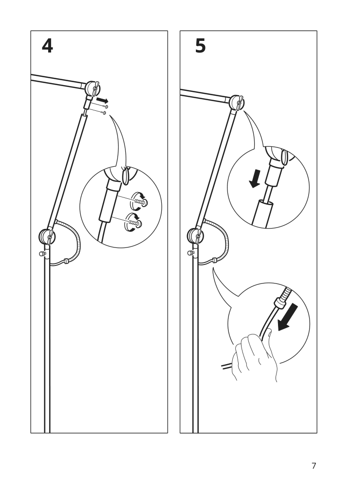 Assembly instructions for IKEA Aroed floor reading lamp turquoise | Page 7 - IKEA ARÖD floor/reading lamp 405.140.50