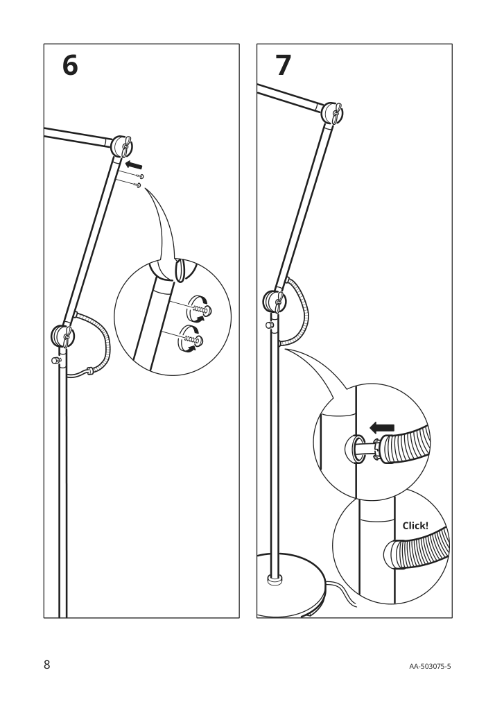 Assembly instructions for IKEA Aroed floor reading lamp turquoise | Page 8 - IKEA ARÖD floor/reading lamp 405.140.50