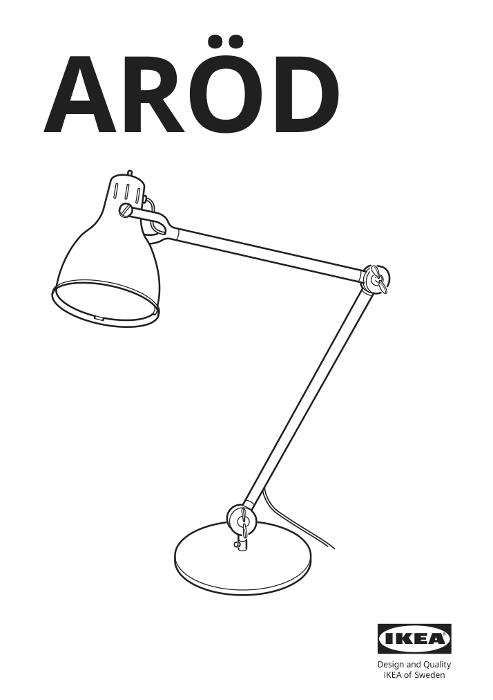 Assembly instructions for IKEA Aroed work lamp turquoise | Page 1 - IKEA ARÖD work lamp 605.215.92