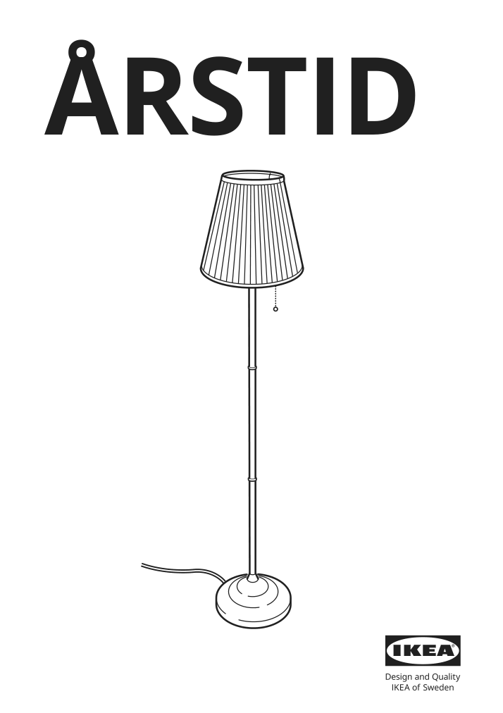 Assembly instructions for IKEA Arstid floor lamp brass white | Page 1 - IKEA ÅRSTID floor lamp 003.213.17