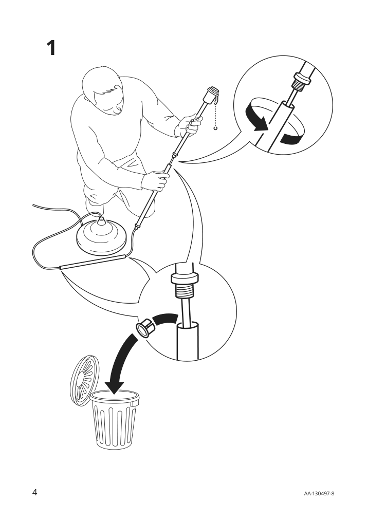 Assembly instructions for IKEA Arstid floor lamp brass white | Page 4 - IKEA ÅRSTID floor lamp 003.213.17